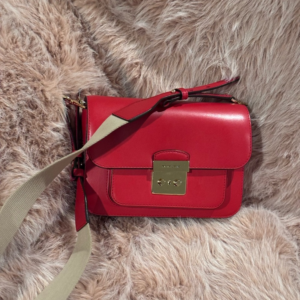 MICHAEL Michael Kors Red Crossbody Bag with Gold Accents